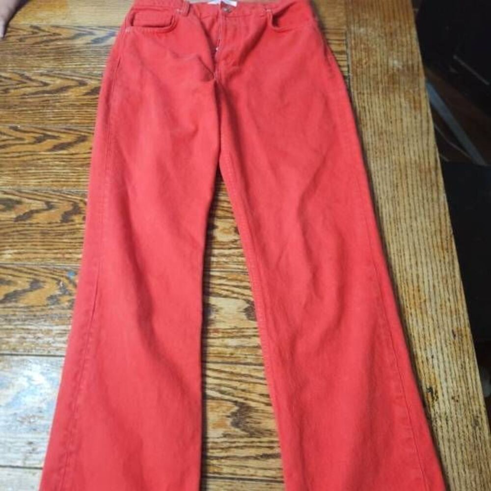 Reformation Cynthia Red high rise straight jeans sz 28